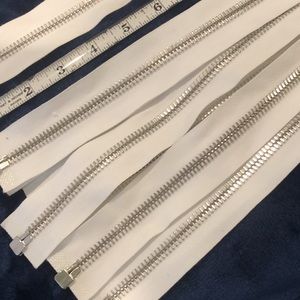 8 Riri Swiss 31" Long Heavy Duty Zippers Silver nickel KTA